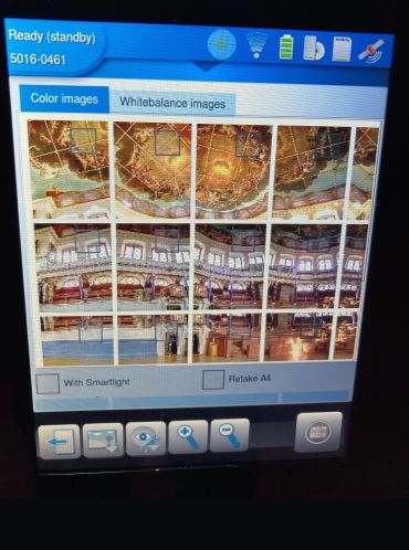 A series of camera images of the Sheldonian Theatre captured by the survey-grade 3D laser scanner. Image credit: Maurice Fallon. 