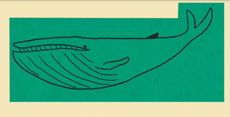Animation scene of a blue whale