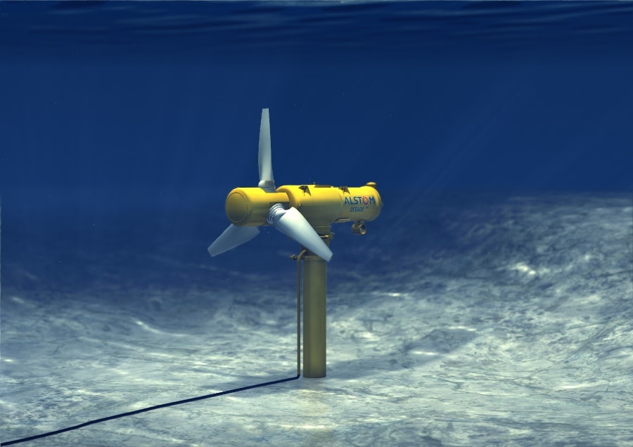 Photo of tidal turbine - credit Alstom