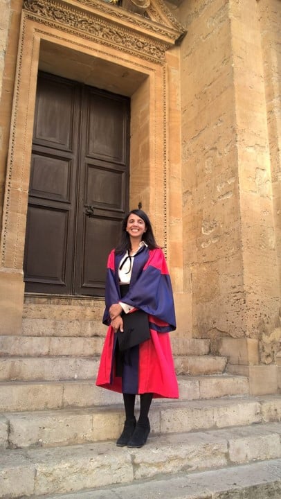Sushma receiving her PhD from University of Oxford
