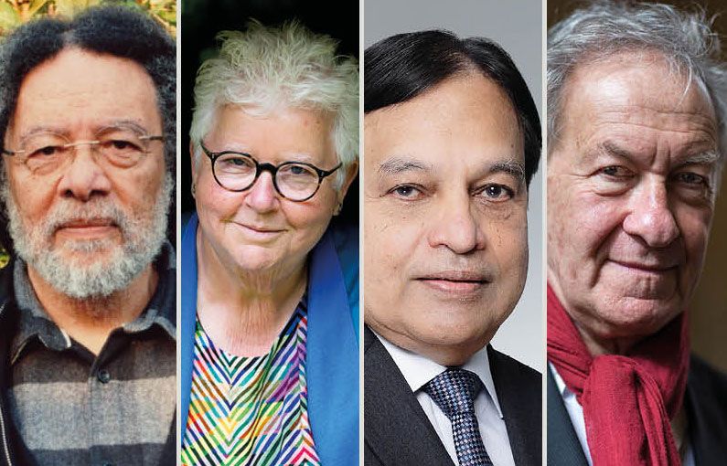 Head and shoulders images of Professor Paul Gilroy; Val McDermid; Professor Malik Peiris; Professor Sir Simon Schama.