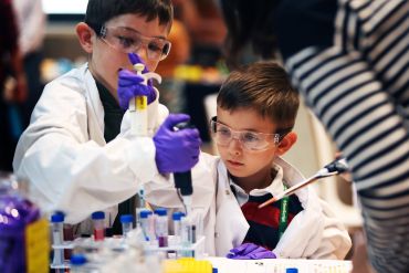 Children enjoying Oxford Open Doors activities at the Old Road Campus Research Building