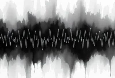 A monochrome watercolour of a seismogram